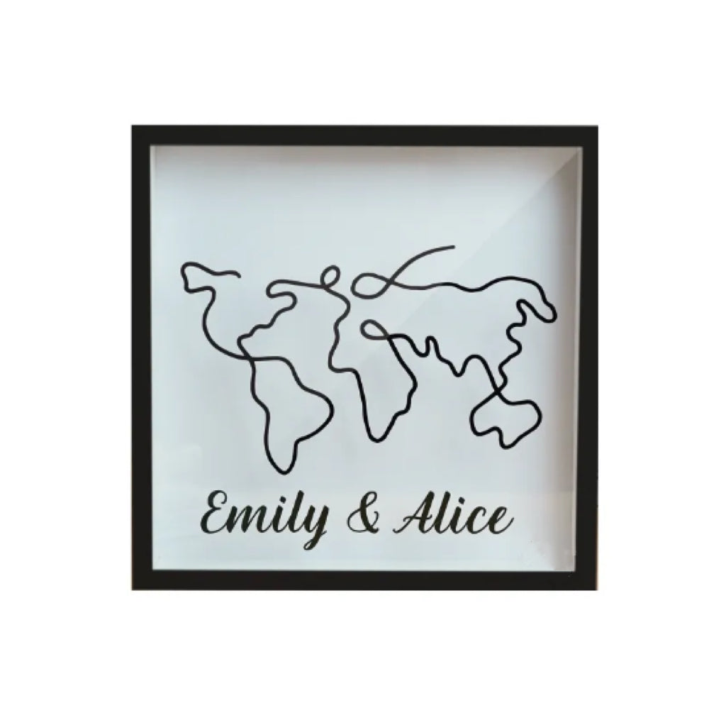 Personalized Travel Ticket Memory Box – Custom Name Keepsake for Trip Souvenirs