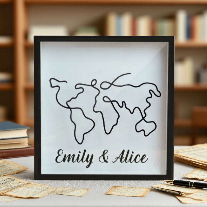 Personalized Travel Ticket Memory Box – Custom Name Keepsake for Trip Souvenirs