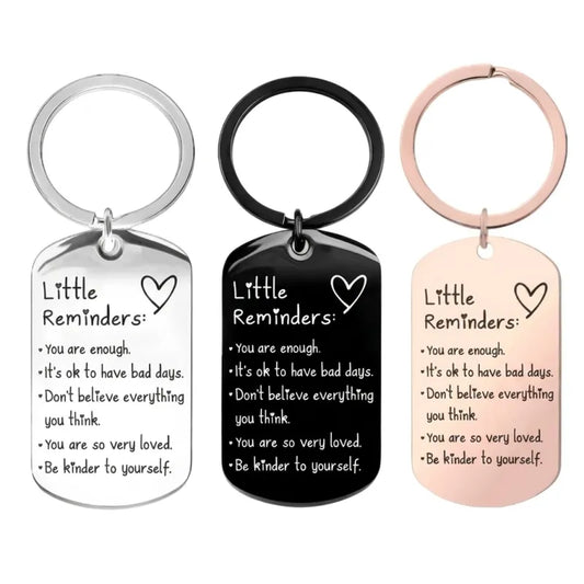 Inspirational Little Reminders Keychain Standard Inspirational Little Reminders Keychain Stainless Steel Dog Tag Gifts for Friends