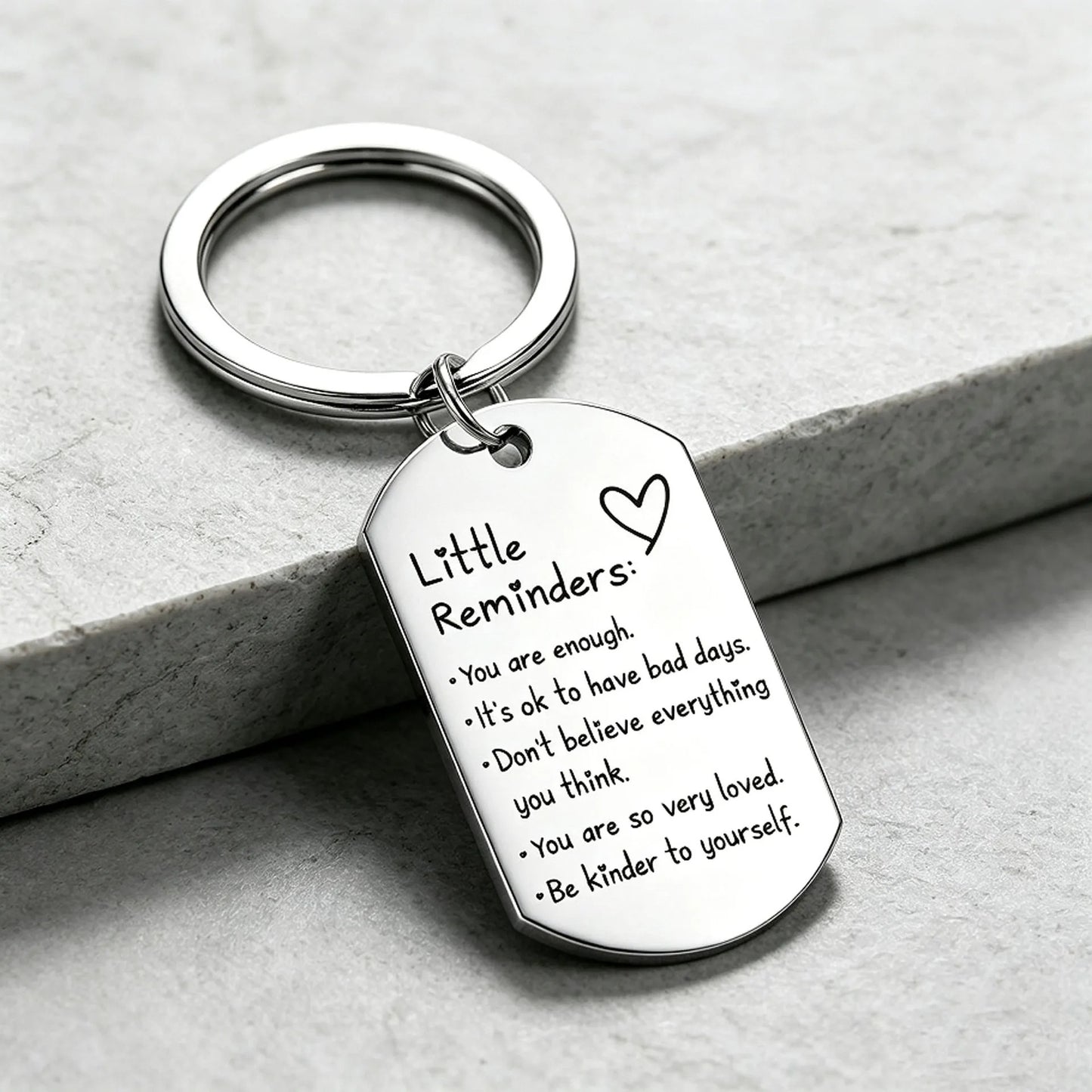 Inspirational Little Reminders Keychain Standard Inspirational Little Reminders Keychain Stainless Steel Dog Tag Gifts for Friends