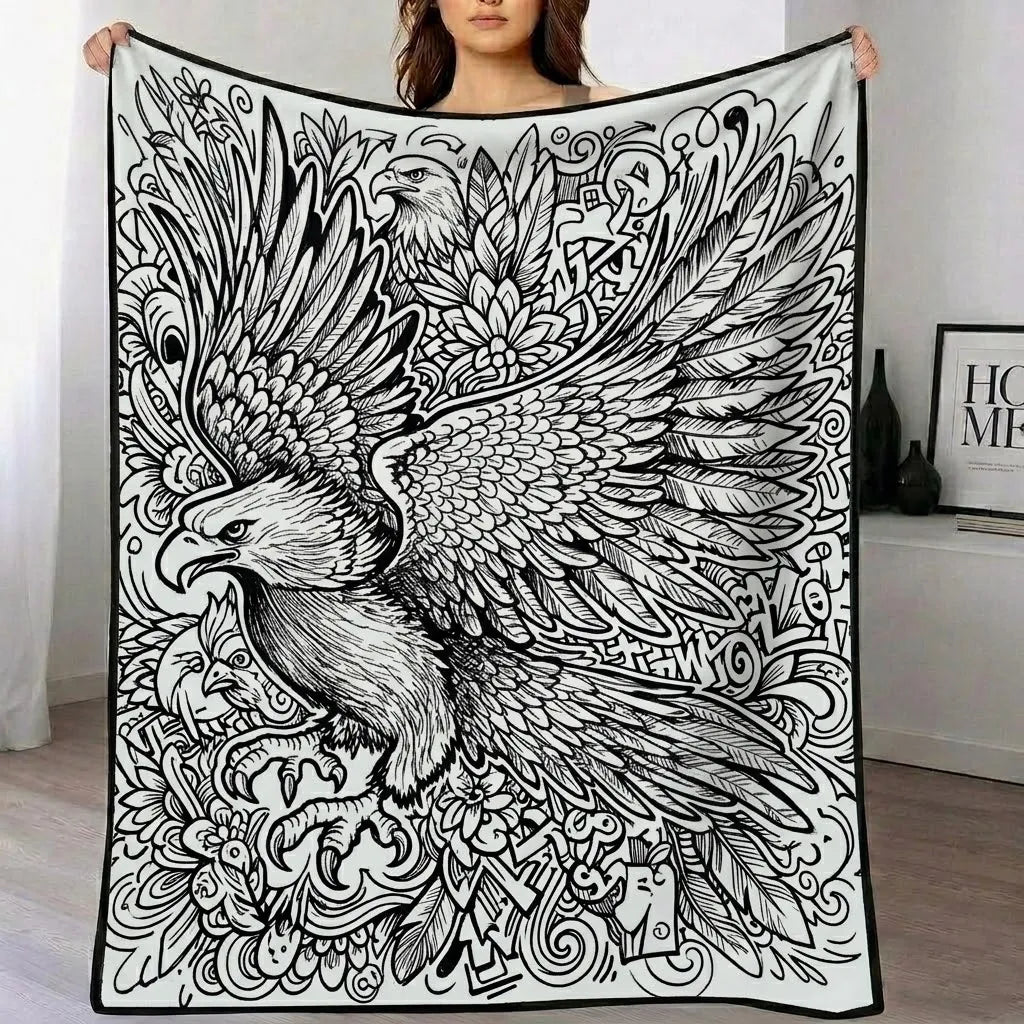 DIY Drawing Blanket with 24 Colors Markers, Doodle Your Own Blankets, Customizable Washable Paint & Play Blankets for Adults
