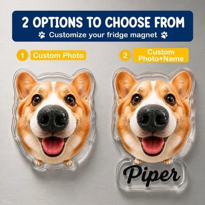 Custom Dog Nose Squishy Fridge Magnet Sticker – Personalized Pet Nose Squeeze Toy with Custom Face & Name