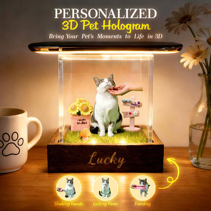 Lumina Boxes Custom Pet Digital Hologram House with Wooden Base