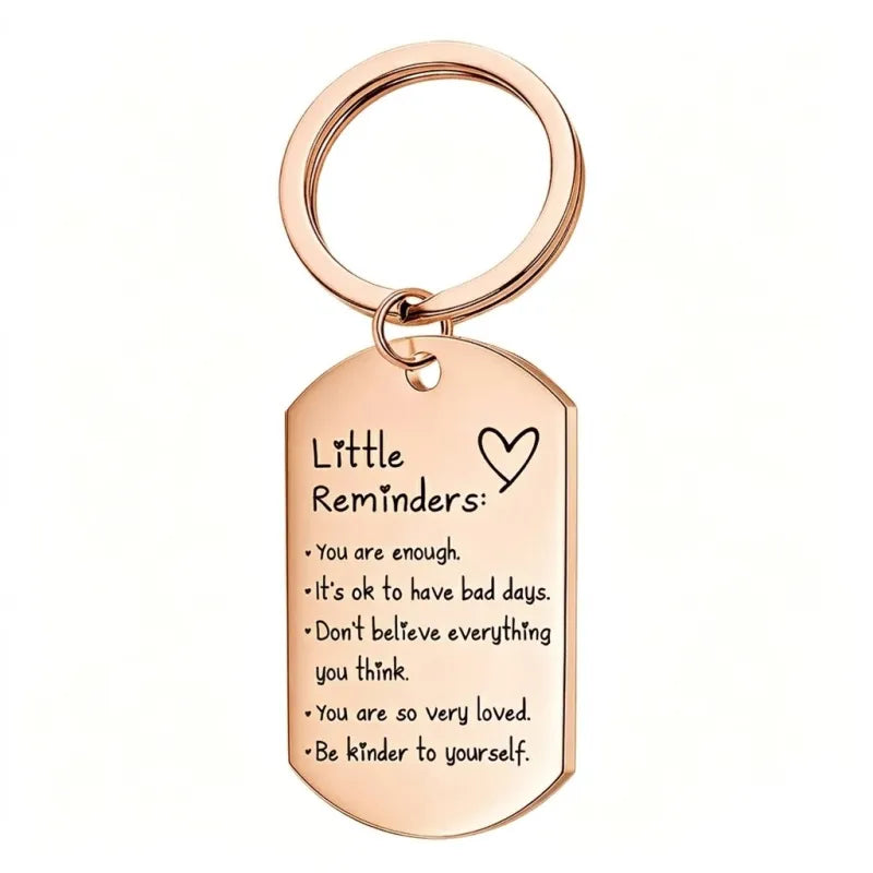 Inspirational Little Reminders Keychain Standard Inspirational Little Reminders Keychain Stainless Steel Dog Tag Gifts for Friends