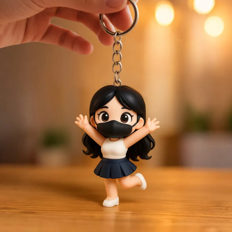 Custom 3D Mini Figure Keychain Figure from Your Photo Personalized Mini Doll Christmas Gift Idea