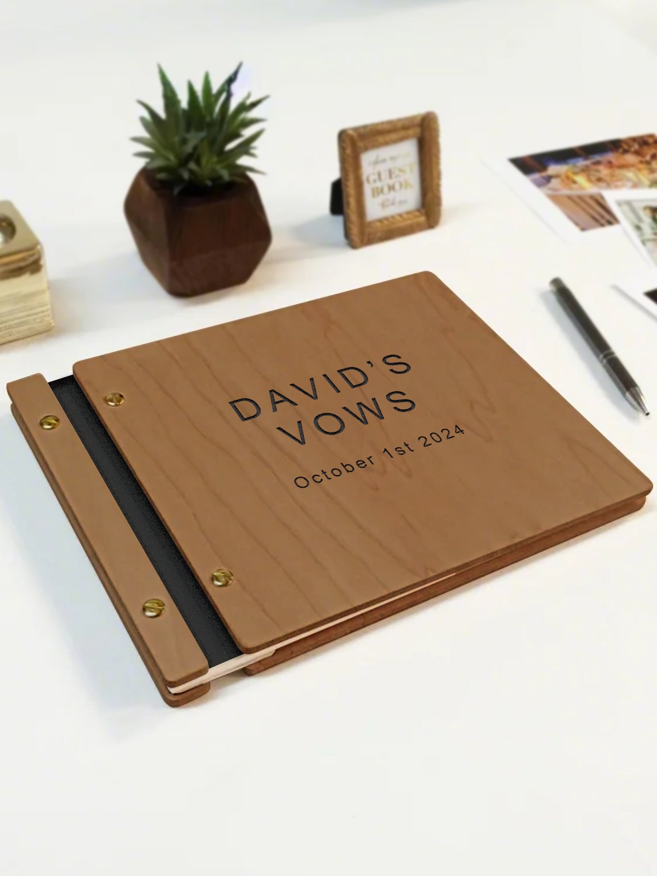 Custom UV Printed Wooden Wedding Guest Books