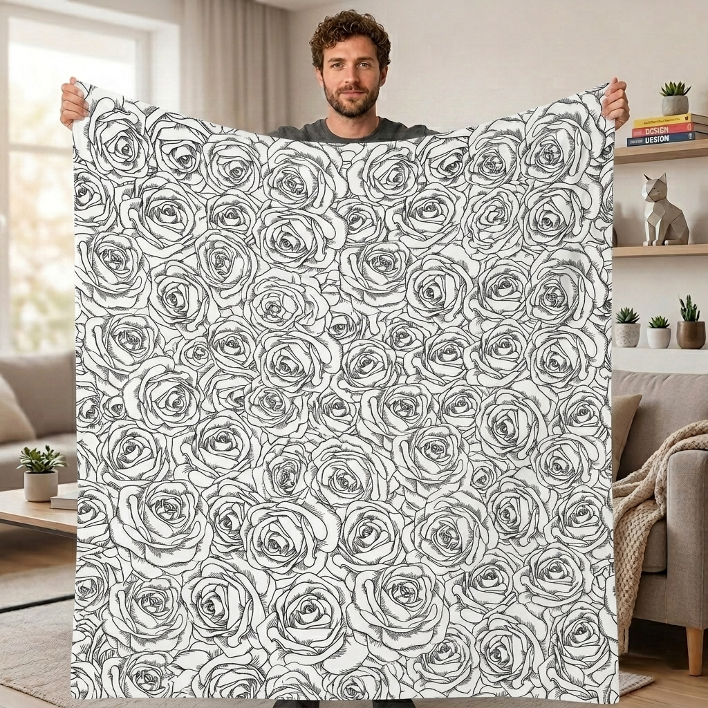 DIY Drawing Blanket with 24 Colors Markers, Doodle Your Own Blankets, Customizable Washable Paint & Play Blankets for Adults