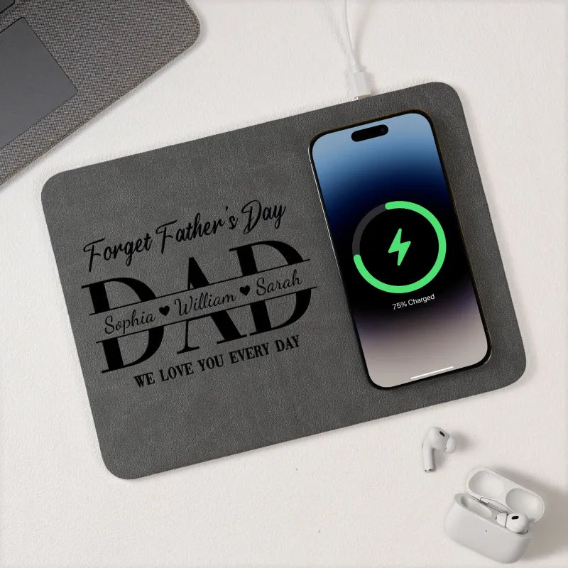 Personalized Charging Pad Dad Sketch Line Art Custom Photo Father's Day Gift For Dad