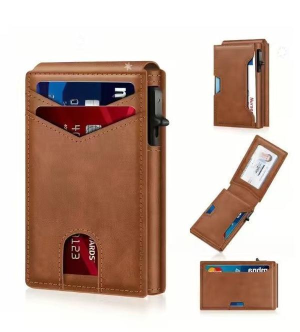 Men’s Foldable Wallet with Bifold Pop - Up ID Window RFID-Blocking  Secure Compact Card Holder Gift for Men Gift for Dad