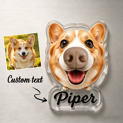 Custom Dog Nose Squishy Fridge Magnet Sticker – Personalized Pet Nose Squeeze Toy with Custom Face & Name