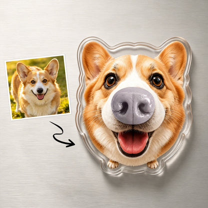 Custom Dog Nose Squishy Fridge Magnet Sticker – Personalized Pet Nose Squeeze Toy with Custom Face & Name