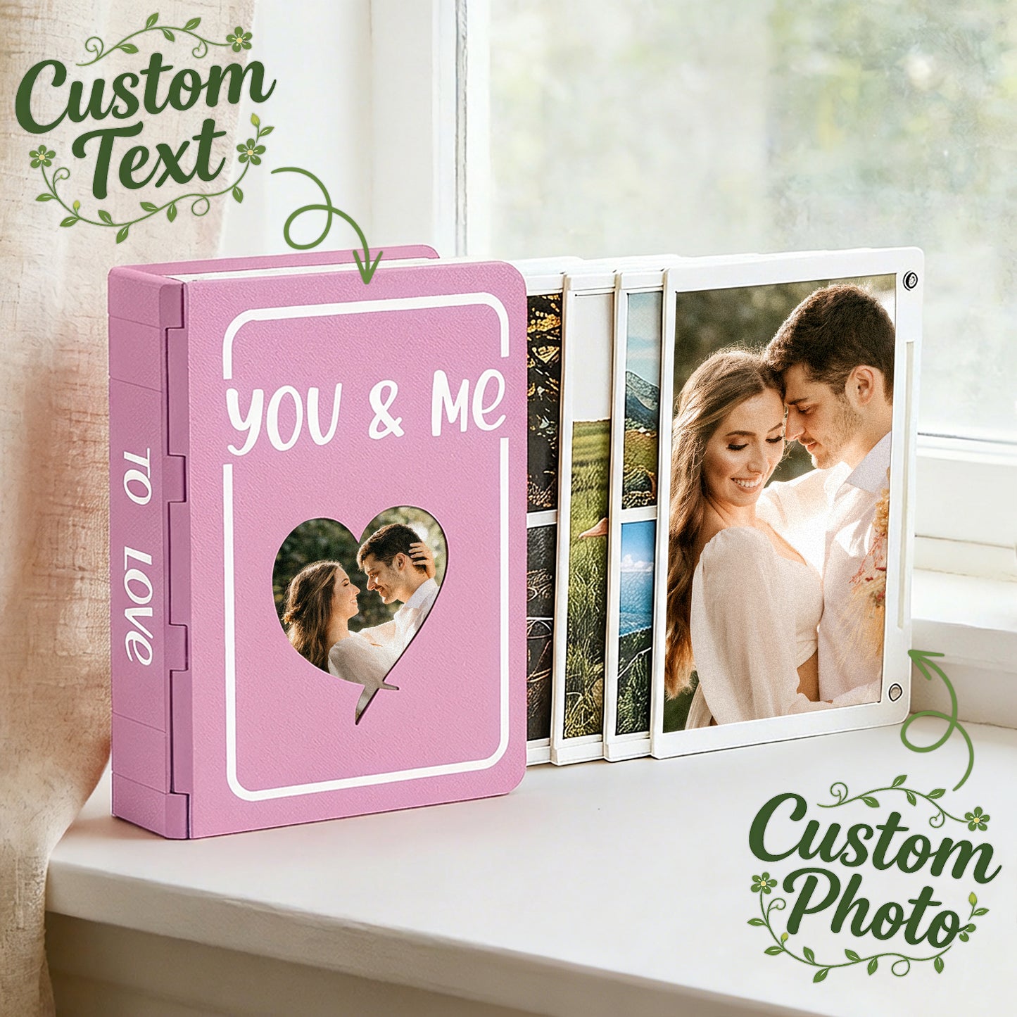 Custom Photo Album with 3D Printing Photo Books with Custom Covers and Spines Expandable Design