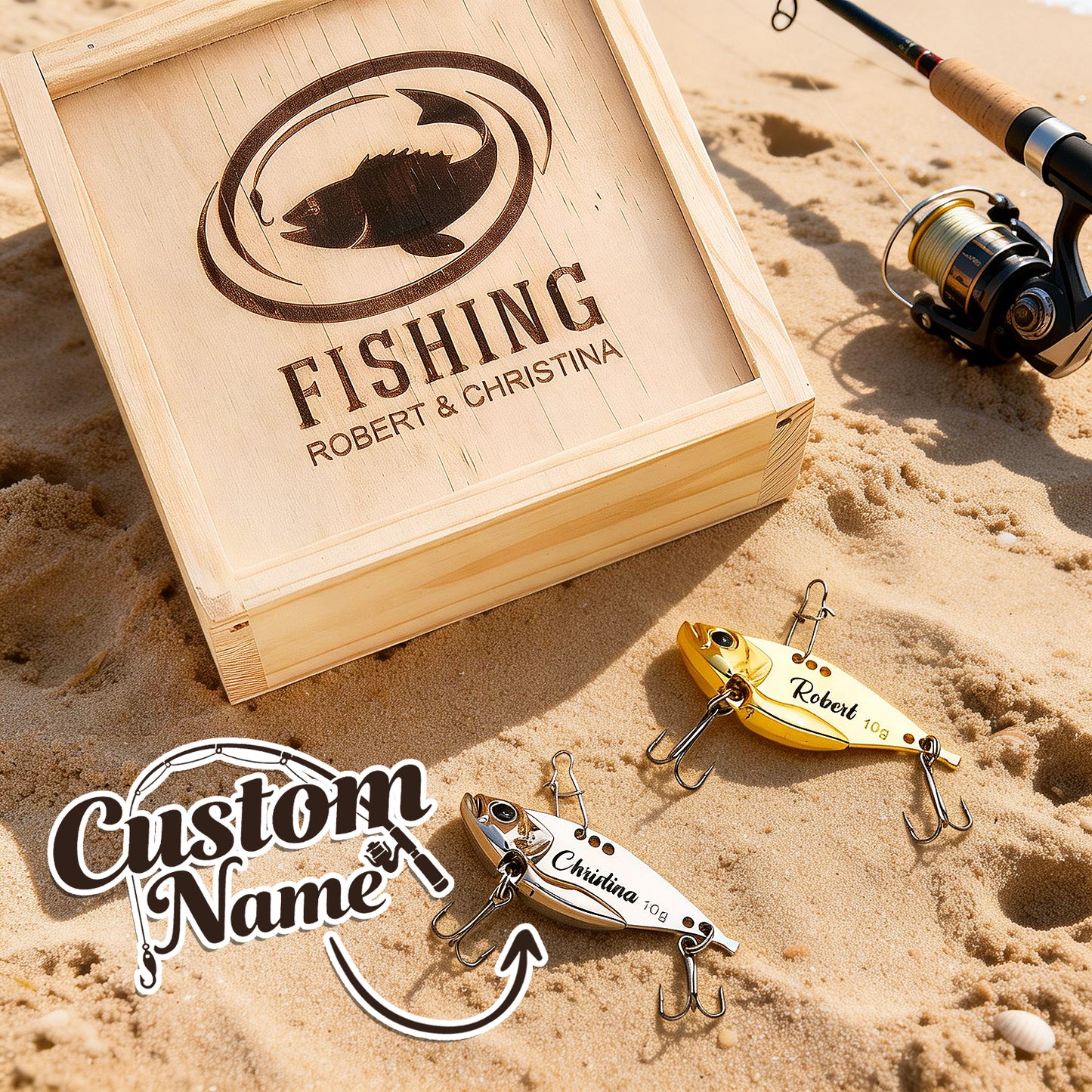 Personalized Engraved Fishing Lure Custom Name Lure Set Fisherman Gift for Him