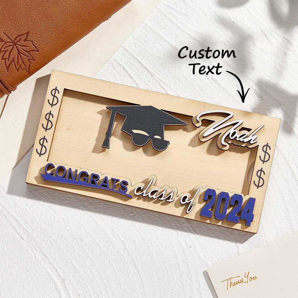 Custom Engraved Wooden Money Box – Perfect Graduation Gift