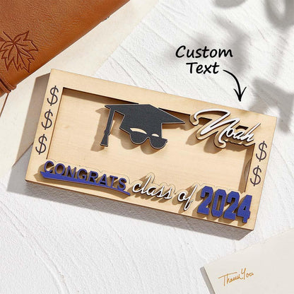 Custom Engraved Wooden Money Box – Perfect Graduation Gift