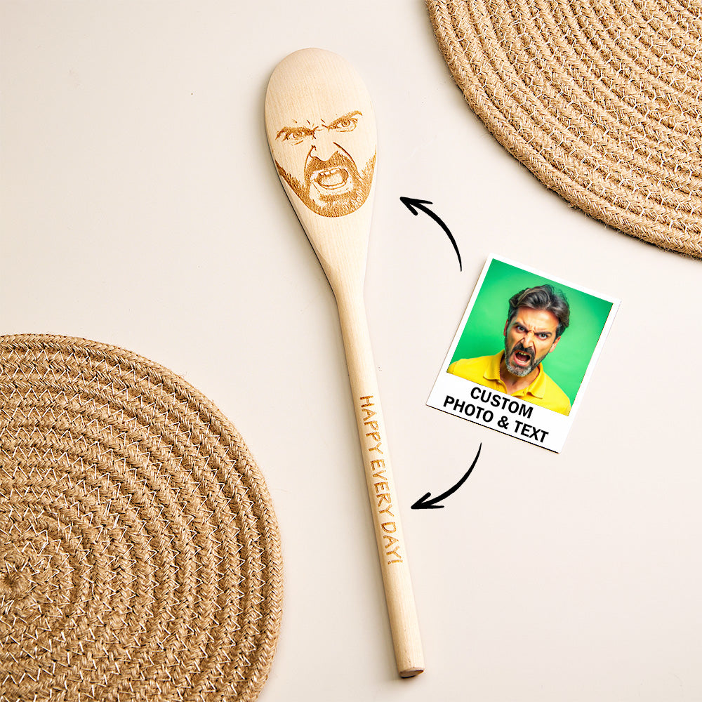 Custom Face Spoon Any Face (Facial Features) Engraved on a Spoon Novelty Gift Mother's Gift Father's Day Gift