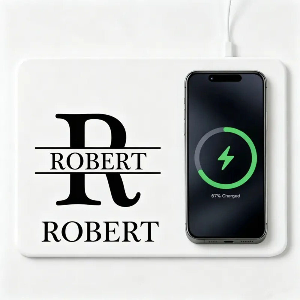 Personalized Charging Pad Dad Sketch Line Art Custom Photo Father's Day Gift For Dad