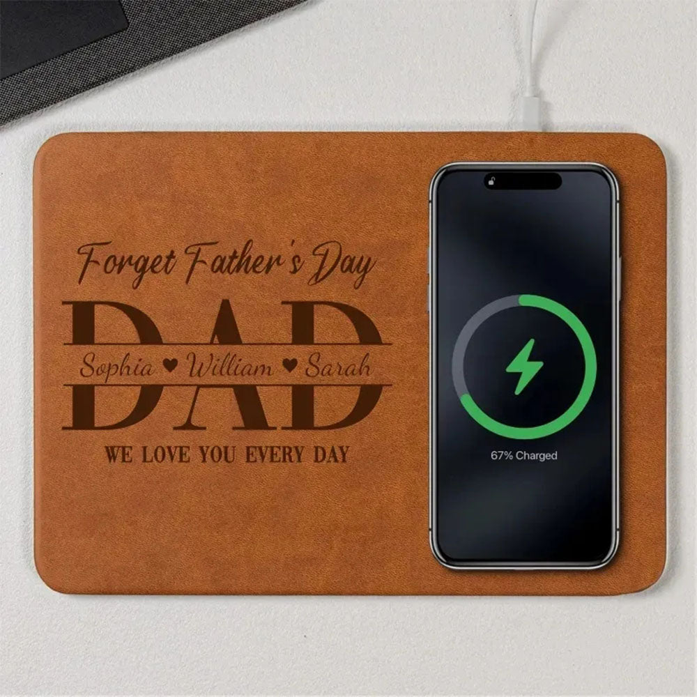 Personalized Charging Pad Dad Sketch Line Art Custom Photo Father's Day Gift For Dad