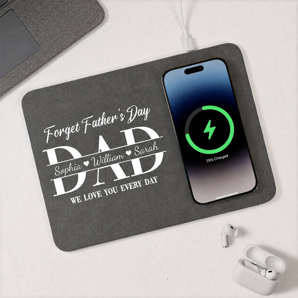 Personalized Charging Pad Dad Sketch Line Art Custom Photo Father's Day Gift For Dad