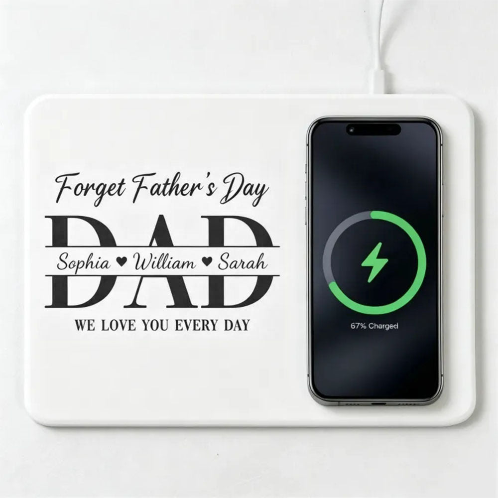 Personalized Charging Pad Dad Sketch Line Art Custom Photo Father's Day Gift For Dad