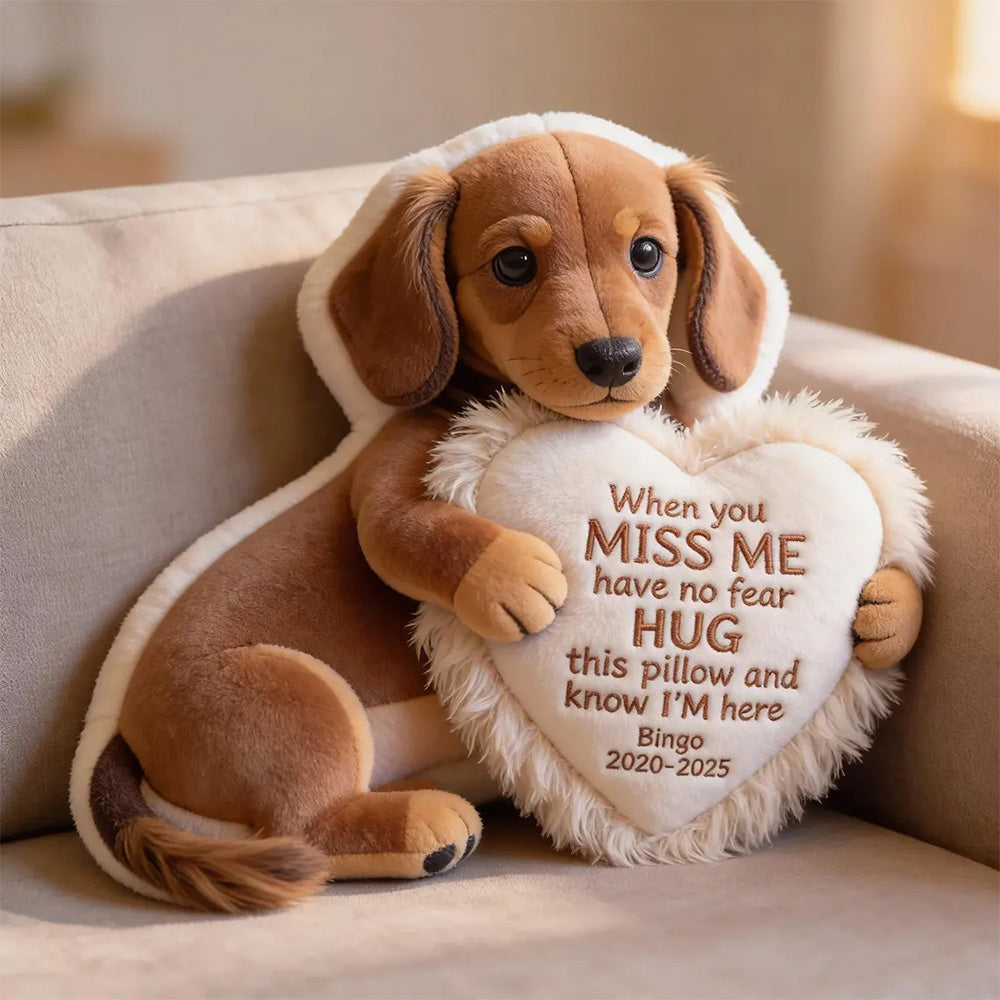 Personalized Memorial Hug Pillow – Custom Photo Pillow with Heart Message, Sympathy Gift for Loss & Remembrance