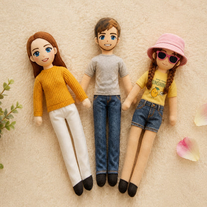 Full Body Custom Mini Me Doll Personalized Poseable Photo Doll Gift