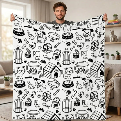 DIY Drawing Blanket with 24 Colors Markers, Doodle Your Own Blankets, Customizable Washable Paint & Play Blankets for Adults