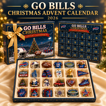 Go Bills Christmas Advent Calendar: 24 Football-Themed Hanging Ornaments