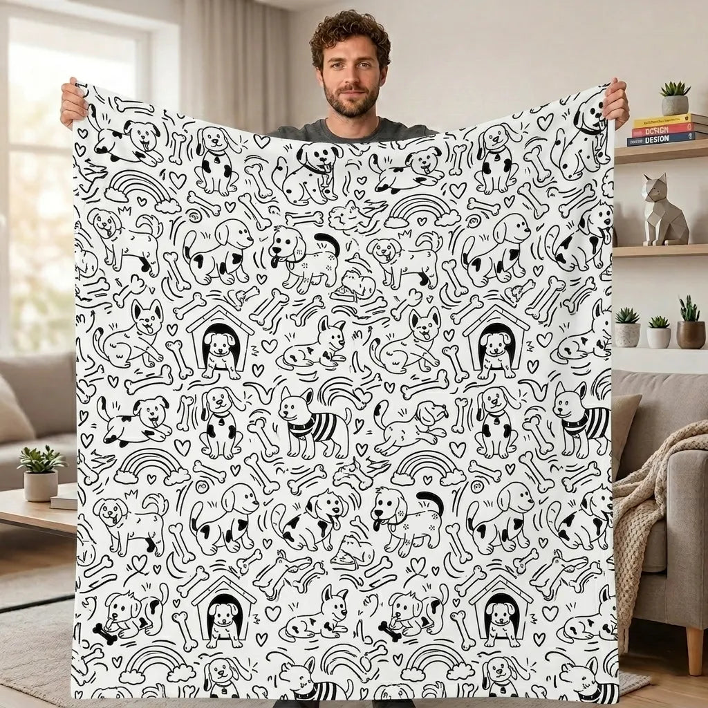 DIY Drawing Blanket with 24 Colors Markers, Doodle Your Own Blankets, Customizable Washable Paint & Play Blankets for Adults