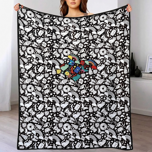 DIY Drawing Blanket with 24 Colors Markers, Doodle Your Own Blankets, Customizable Washable Paint & Play Blankets for Adults