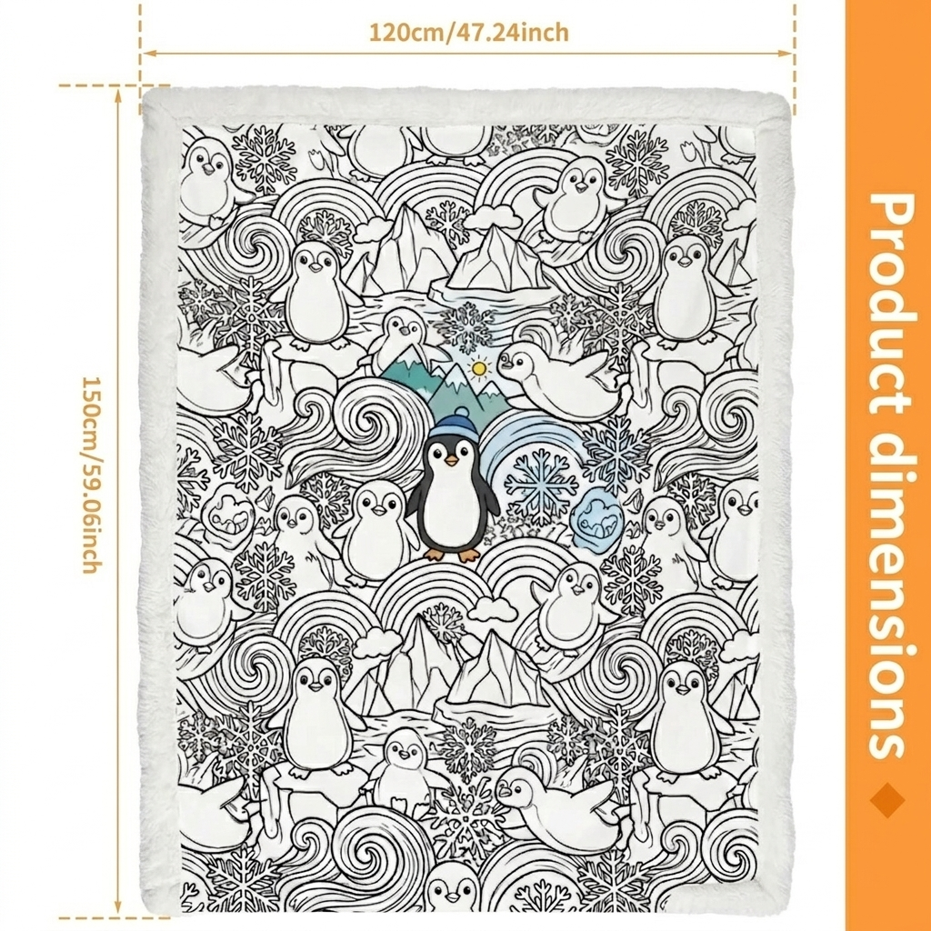 DIY Drawing Blanket with 24 Colors Markers, Doodle Your Own Blankets, Customizable Washable Paint & Play Blankets for Adults