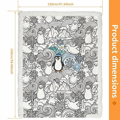DIY Drawing Blanket with 24 Colors Markers, Doodle Your Own Blankets, Customizable Washable Paint & Play Blankets for Adults