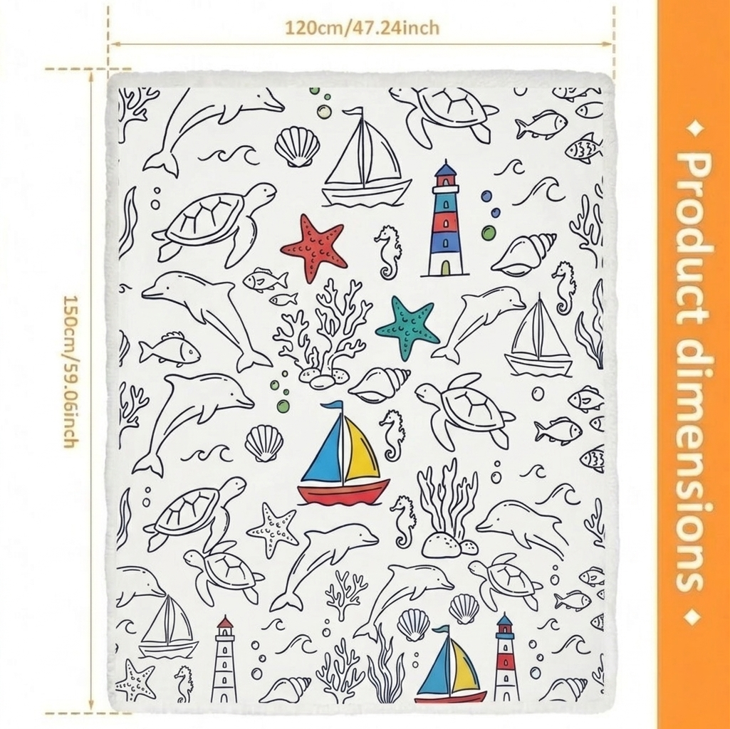 DIY Drawing Blanket with 24 Colors Markers, Doodle Your Own Blankets, Customizable Washable Paint & Play Blankets for Adults