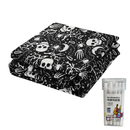 Skulls & Bats — DIY Coloring Blanket