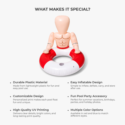 Custom Face Photo Pool Float – Personalized Summer Gift for Friends