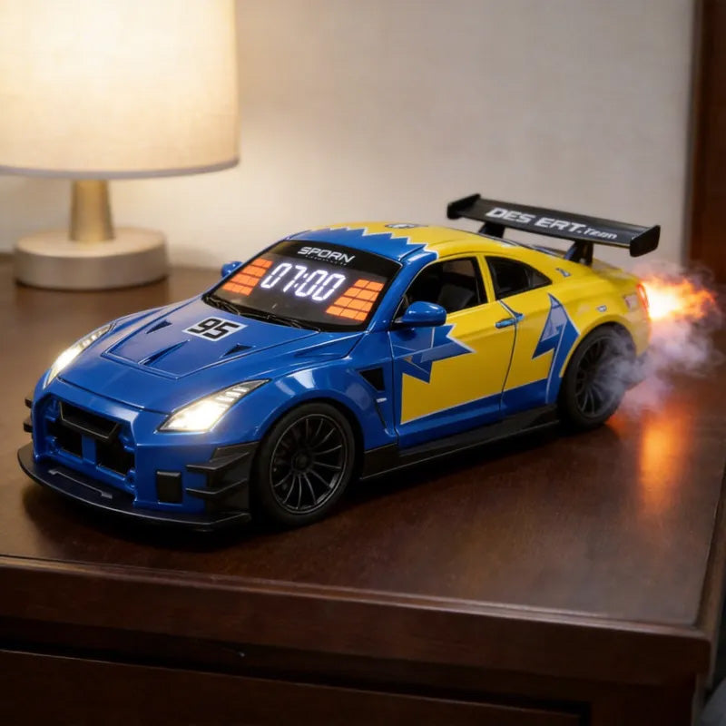 Hypercar Alarm Clock with Engine Sound, Exhaust Effect & LED Lights – Desk Gift for Car Lovers（Production Time：4 Working days）