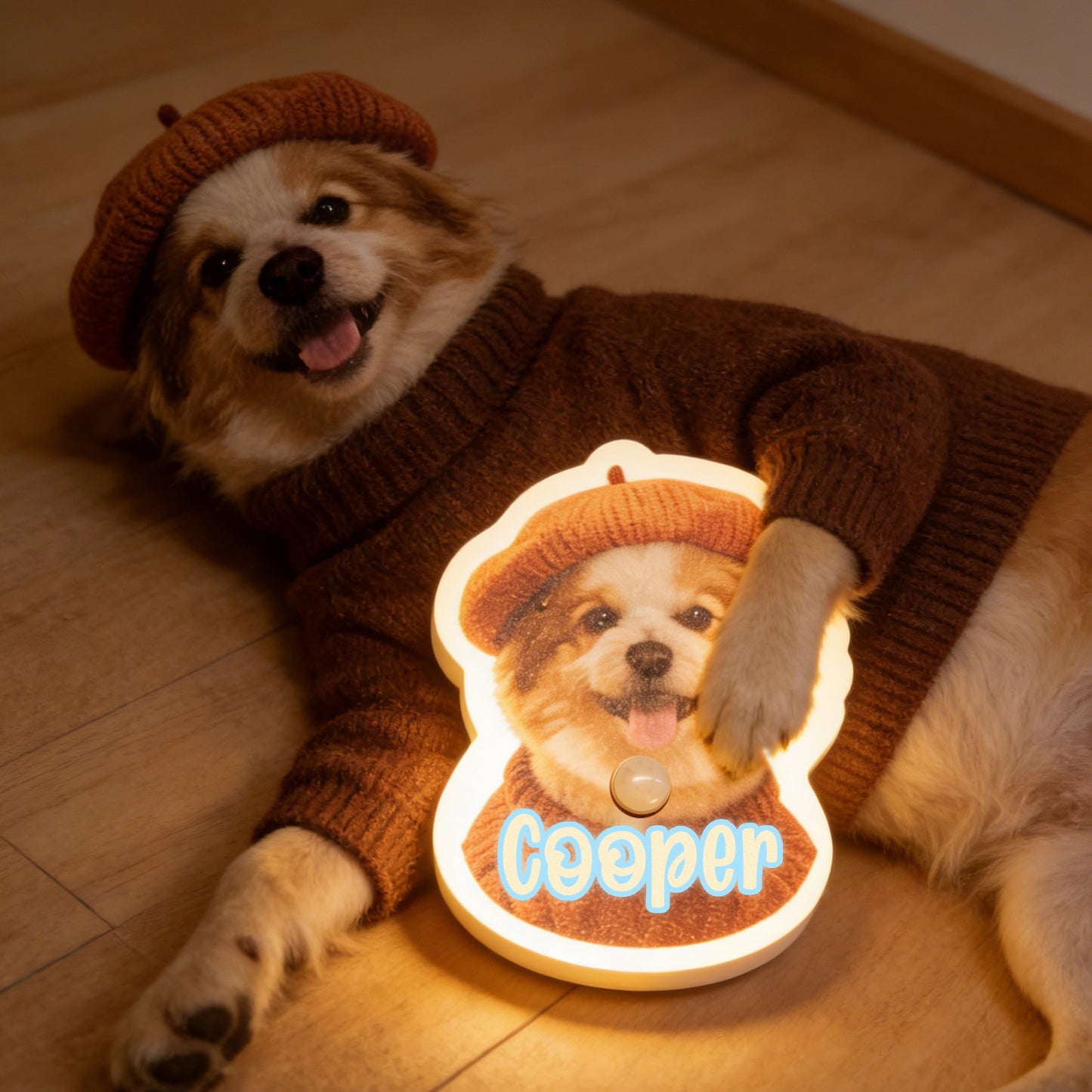 Personalized Cat & Dog Motion Sensor Wall Lamp Custom Pet Photo Night Light for Pet Lover