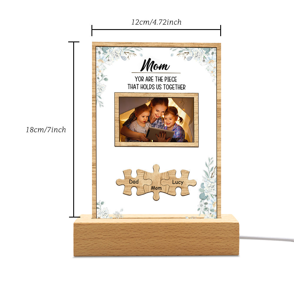 Personalized Dad You Are the Piece that Holds Us Together Photo Acrylic Night Light Father's Day Gift for Dad