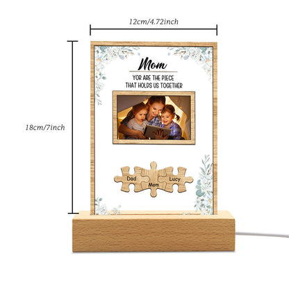 Personalized Dad You Are the Piece that Holds Us Together Photo Acrylic Night Light Father's Day Gift for Dad