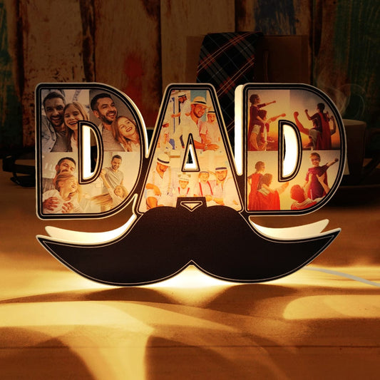 Custom Dad Light Personalized Photo Lamp Father's Day Gifts