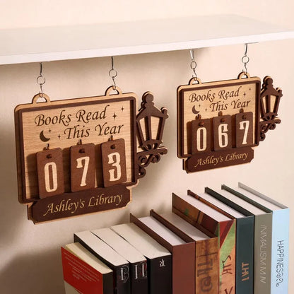 Personalized Books Read Tracker Books Read This Year Bookshelf Counter Bookish Decor Bookish Gift Gift for Readers Book Lovers Gift