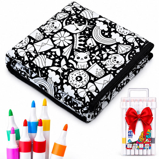 Coloring Blanket with Washable Markers DIY Coloring Blanket ( Production Time: 15 Working  days)