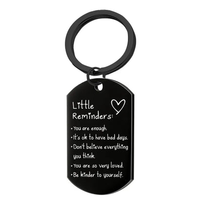 Inspirational Little Reminders Keychain Standard Inspirational Little Reminders Keychain Stainless Steel Dog Tag Gifts for Friends