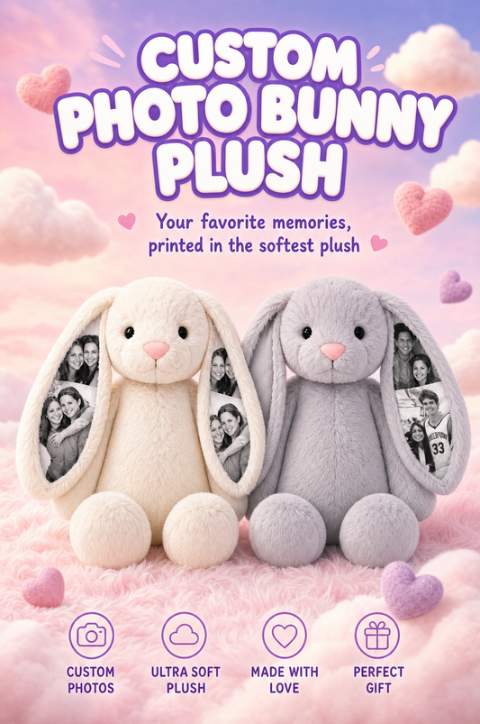 Custom photo bunny plush — hero