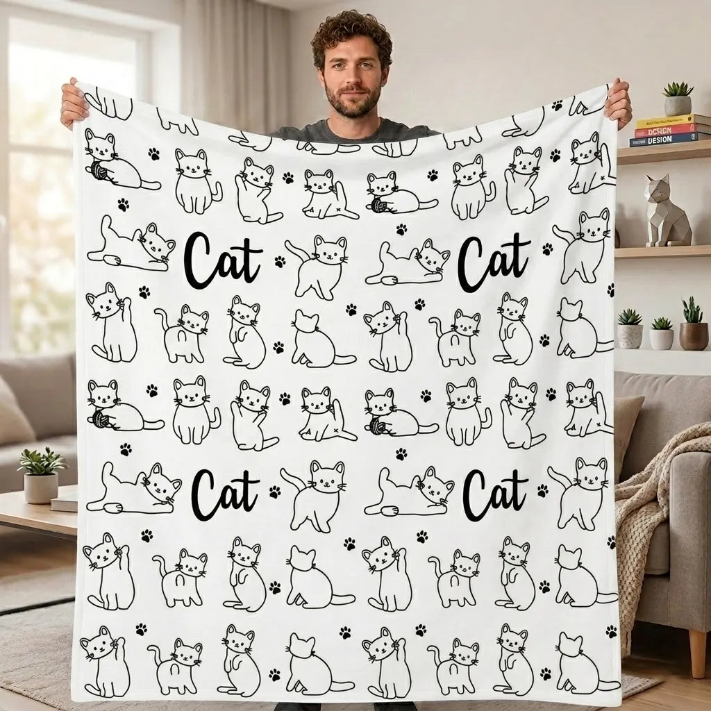 DIY Drawing Blanket with 24 Colors Markers, Doodle Your Own Blankets, Customizable Washable Paint & Play Blankets for Adults