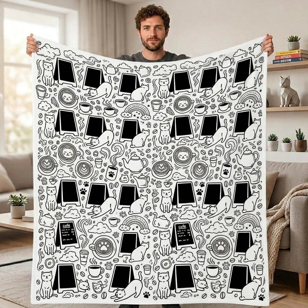 DIY Drawing Blanket with 24 Colors Markers, Doodle Your Own Blankets, Customizable Washable Paint & Play Blankets for Adults