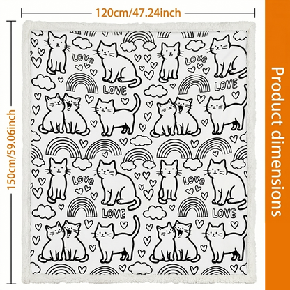 DIY Drawing Blanket with 24 Colors Markers, Doodle Your Own Blankets, Customizable Washable Paint & Play Blankets for Adults