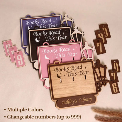 Personalized Books Read Tracker Books Read This Year Bookshelf Counter Bookish Decor Bookish Gift Gift for Readers Book Lovers Gift