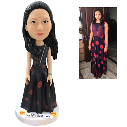 Fully Body Customizable 1 Person Custom Bobbleheads With Engraved Text