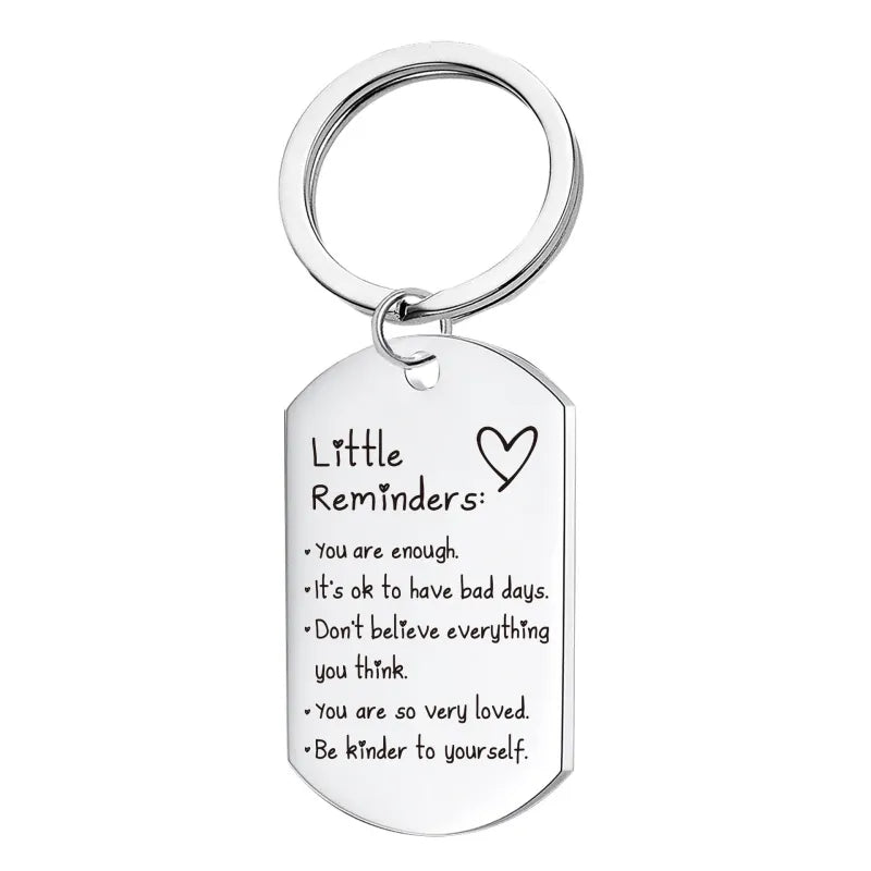 Inspirational Little Reminders Keychain Standard Inspirational Little Reminders Keychain Stainless Steel Dog Tag Gifts for Friends